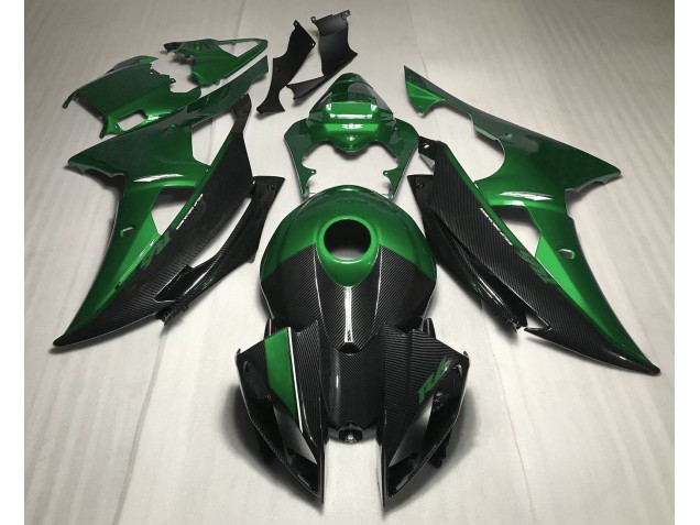 Green w Carbon Fiber Style 08-16 R6 Motorcycle Fairing Green w Carbon Fiber Style 08-16 R6 Motorcycle Fairing