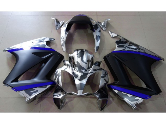 Grey Camouflage & Blue 02-12 VFR800 Motorcycle Fairing Grey Camouflage & Blue 02-12 VFR800 Motorcycle Fairing