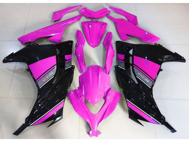 Hot Pink and Black 13-18 Ninja 300 Motorcycle Fairing