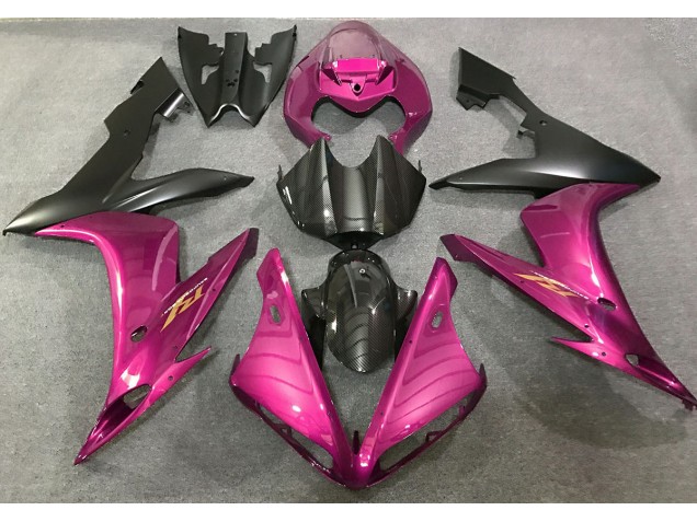 Hot Pink and Carbon Fiber Style 04-06 R1 Motorcycle Fairing Hot Pink and Carbon Fiber Style 04-06 R1 Motorcycle Fairing