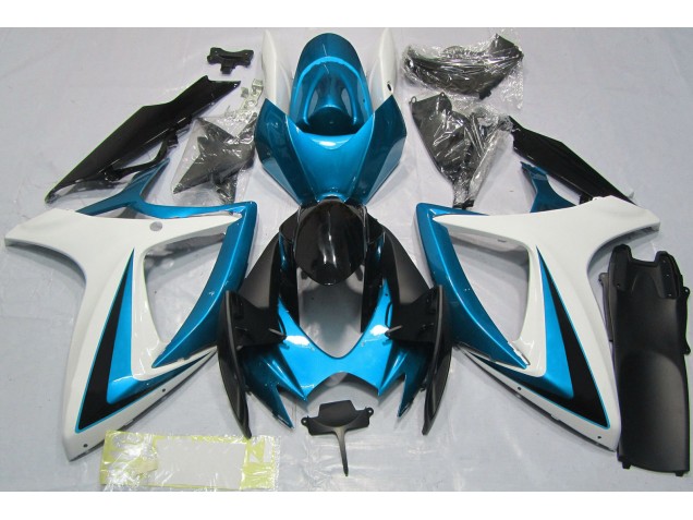 Light Blue & White 06-07 GSXR 600-750 Motorcycle Fairing Light Blue & White 06-07 GSXR 600-750 Motorcycle Fairing