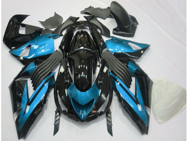 Light Blue and Black Plain 06-11 ZX14R Motorcycle Fairing Light Blue and Black Plain 06-11 ZX14R Motorcycle Fairing