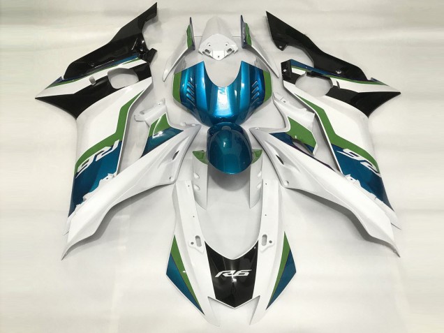 Light Blue and Gloss White 17-21 R6 Motorcycle Fairing Light Blue and Gloss White 17-21 R6 Motorcycle Fairing
