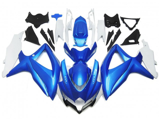 Light Blue and White Custom Style 08-10 GSXR 600-750 Motorcycle Fairing
