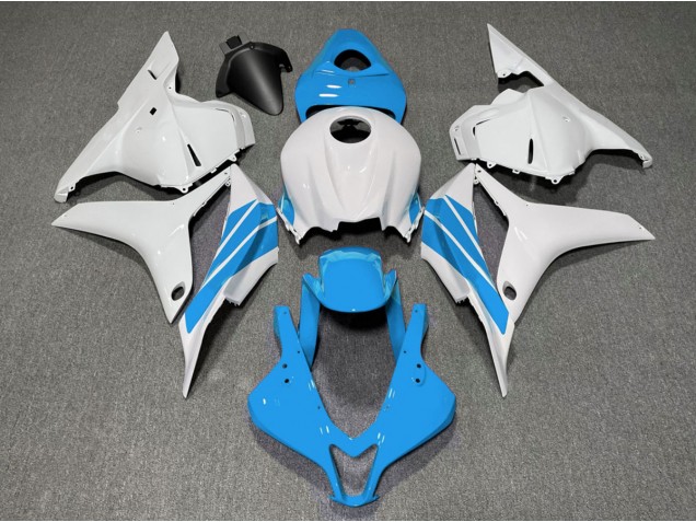 Light Blue and White Side Stripe 09-12 CBR600RR Motorcycle Fairing Light Blue and White Side Stripe 09-12 CBR600RR Motorcycle Fairing