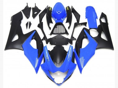 Light Gloss Blue and Matte Black Lowers 05-06 GSXR 1000 Motorcycle Fairing