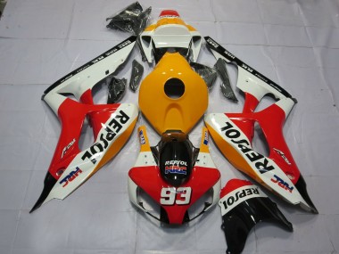 Light Orange White Repsol 06-07 CBR1000RR Motorcycle Fairing