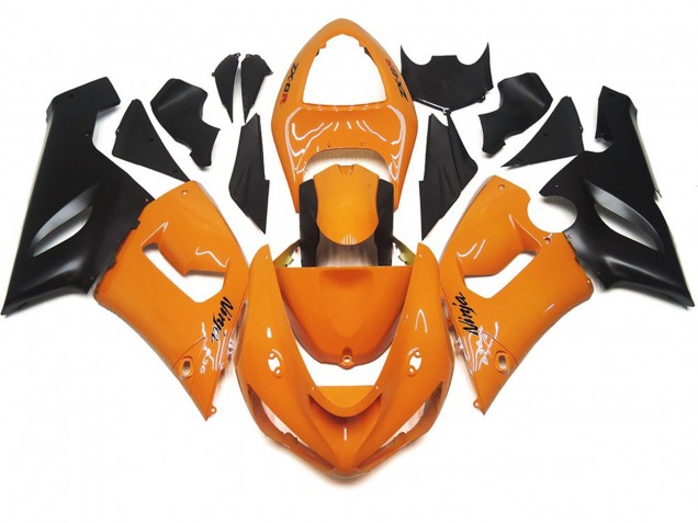 Light Orange and Black 05-06 ZX6R Motorcycle Fairing
