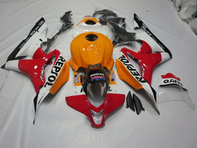 Light Orange and White Repsol 07-08 CBR600RR Motorcycle Fairing