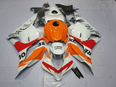 Light Orange and White Repsol 09-12 CBR600RR Motorcycle Fairing