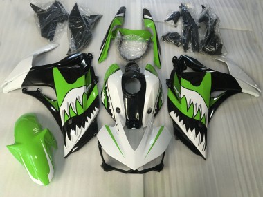 Lime Green and White Shark 15-18 R3 Motorcycle Fairing
