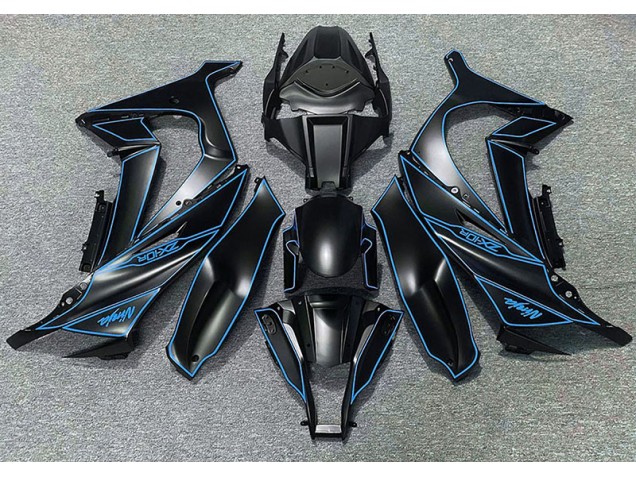 Matte Black & Blue Lining 11-15 ZX10R Motorcycle Fairing Matte Black & Blue Lining 11-15 ZX10R Motorcycle Fairing