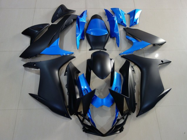 Matte Black & Bright Blue 11-24 GSXR 600-750 Motorcycle Fairing Matte Black & Bright Blue 11-24 GSXR 600-750 Motorcycle Fairing