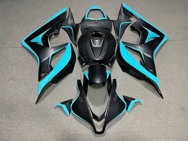 Matte Black & Cyan 07-08 CBR600RR Motorcycle Fairing Matte Black & Cyan 07-08 CBR600RR Motorcycle Fairing