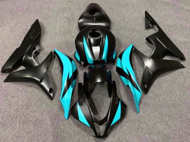 Matte Black & Cyan Design 07-08 CBR600RR Motorcycle Fairing