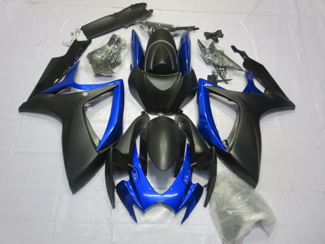 Matte Black Gloss Blue 06-07 GSXR 600-750 Motorcycle Fairing Matte Black Gloss Blue 06-07 GSXR 600-750 Motorcycle Fairing