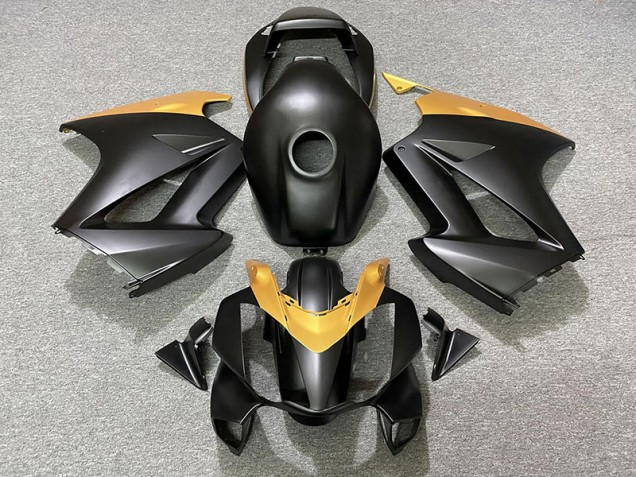 Matte Black & Gold 02-12 VFR800 Motorcycle Fairing Matte Black & Gold 02-12 VFR800 Motorcycle Fairing