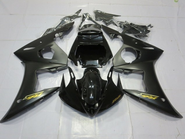 Matte Black Gold 03-04 R6 Motorcycle Fairing Matte Black Gold 03-04 R6 Motorcycle Fairing