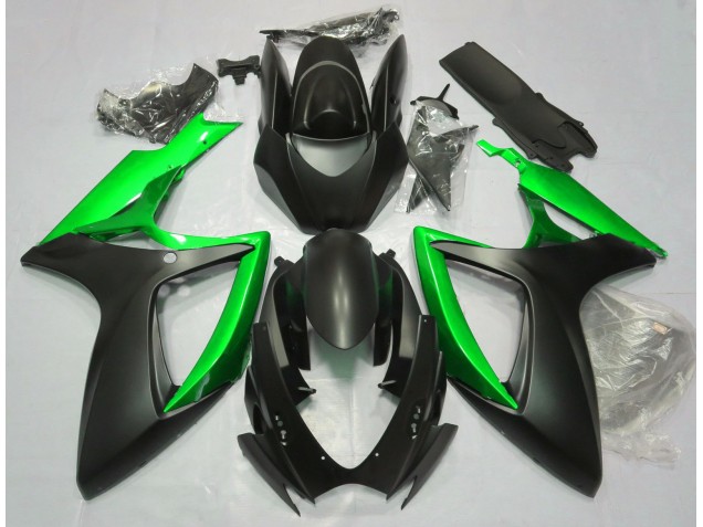 Matte Black & Green 06-07 GSXR 600-750 Motorcycle Fairing