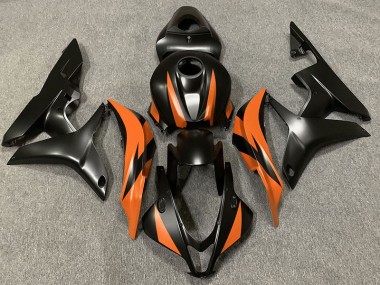 Matte Black & Orange Design 07-08 CBR600RR Motorcycle Fairing