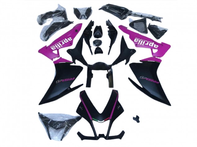 Matte Black & Pink 10-15 RSV4 1000 Motorcycle Fairing Matte Black & Pink 10-15 RSV4 1000 Motorcycle Fairing