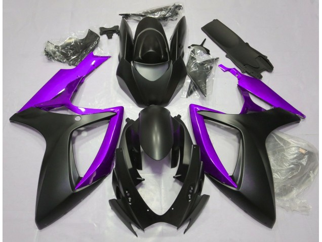 Matte Black & Purple 06-07 GSXR 600-750 Motorcycle Fairing Matte Black & Purple 06-07 GSXR 600-750 Motorcycle Fairing