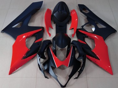 Matte Black & Red 05-06 GSXR 1000 Motorcycle Fairing