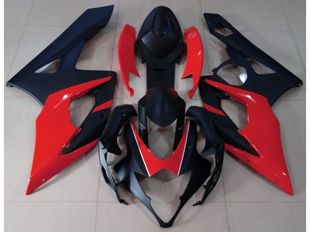 Matte Black & Red 05-06 GSXR 1000 Motorcycle Fairing
