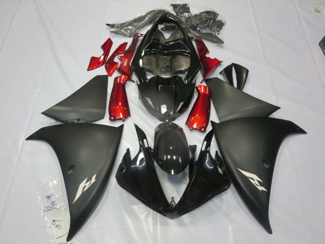 Matte Black Red 12-14 R1 Motorcycle Fairing