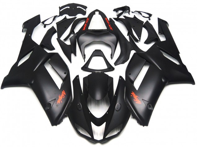 Matte Black Red Decals 07-08 ZX6R Motorcycle Fairing