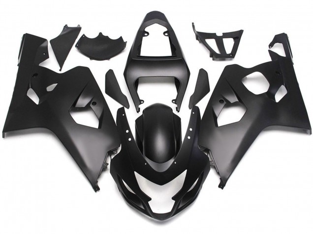 Matte Black Style with Red Decals 04-05 GSXR 600-750 Motorcycle Fairing Matte Black Style with Red Decals 04-05 GSXR 600-750 Motorcycle Fairing