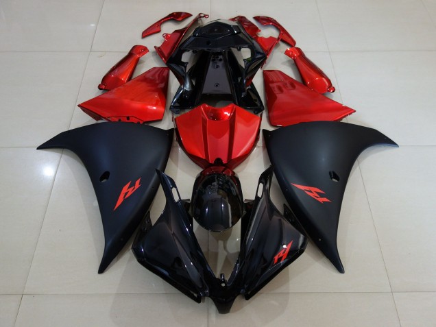Matte Black and Fire Red 12-14 R1 Motorcycle Fairing