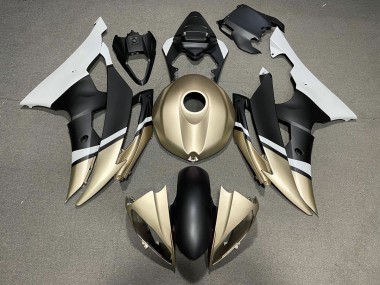 Matte Black and Gold 08-16 R6 Motorcycle Fairing