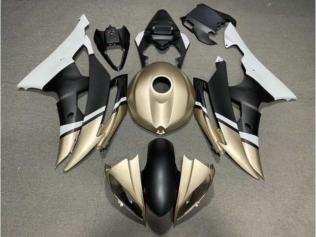 Matte Black and Gold 08-16 R6 Motorcycle Fairing