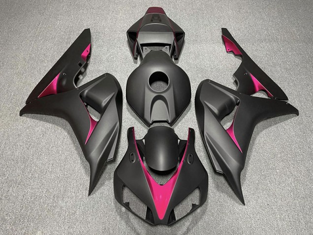 Matte Black and Pink 06-07 CBR1000RR Motorcycle Fairing