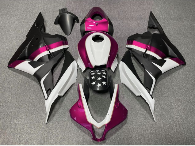 Matte Black and Pink Star 09-12 CBR600RR Motorcycle Fairing Matte Black and Pink Star 09-12 CBR600RR Motorcycle Fairing