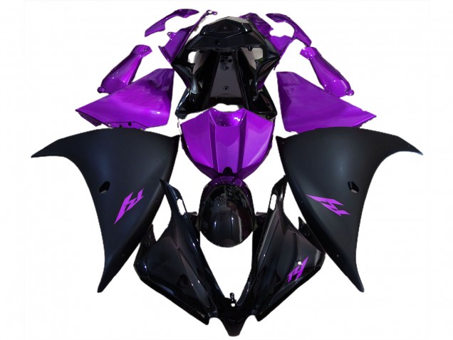 Matte Black and Purple 12-14 R1 Motorcycle Fairing