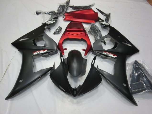 Matte Black and Red 03-04 R6 Motorcycle Fairing Matte Black and Red 03-04 R6 Motorcycle Fairing