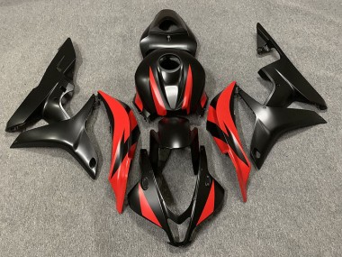 Matte Black and Red 07-08 CBR600RR Motorcycle Fairing