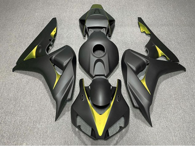 Matte Black and Yellow 06-07 CBR1000RR Motorcycle Fairing