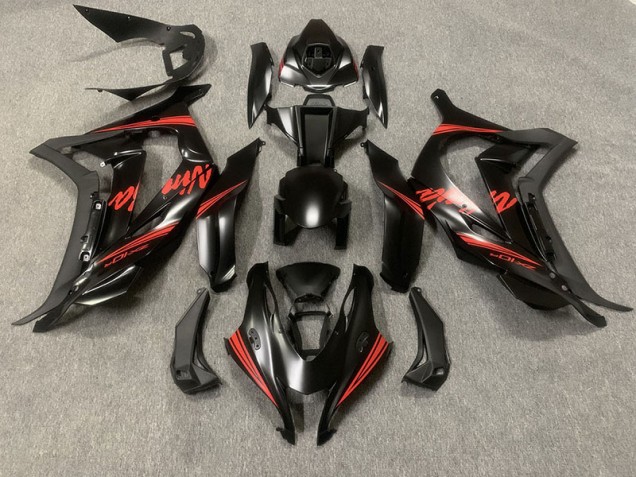 Matte Black w Red 16-19 ZX10R Motorcycle Fairing Matte Black w Red 16-19 ZX10R Motorcycle Fairing