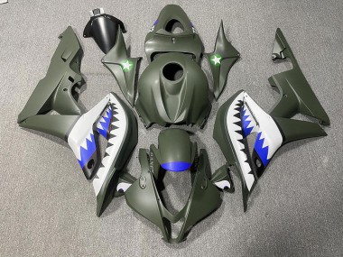 Matte Green & Blue Shark 07-08 CBR600RR Motorcycle Fairing