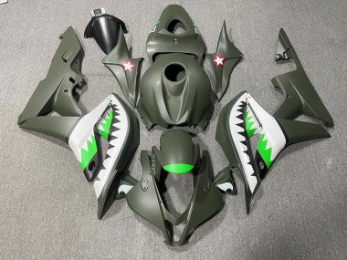 Matte Green & LightGreen Shark 07-08 CBR600RR Motorcycle Fairing