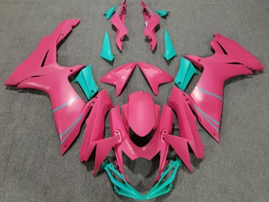 Matte Hot Pink and Teal 11-24 GSXR 600-750 Motorcycle Fairing