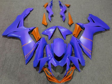 Matte Ocean Blue & Orange 11-24 GSXR 600-750 Motorcycle Fairing