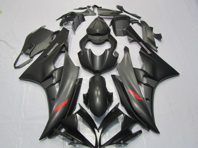 Matte Black Red Decal 06-07 R6 Motorcycle Fairing Matte Black Red Decal 06-07 R6 Motorcycle Fairing