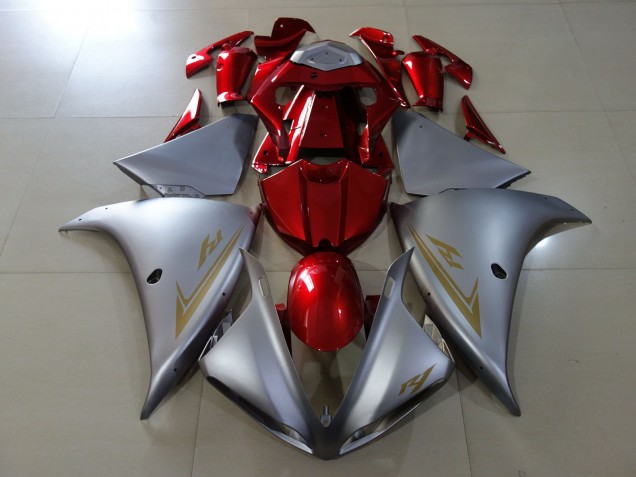 Matte Silver & Gloss Red 09-11 R1 Motorcycle Fairing