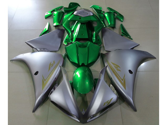 Matte Silver & Green 09-11 R1 Motorcycle Fairing