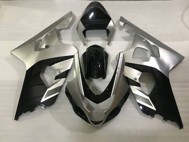 Matte Silver and Black 04-05 GSXR 600-750 Motorcycle Fairing Matte Silver and Black 04-05 GSXR 600-750 Motorcycle Fairing