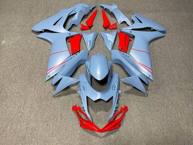 Matte Sky Blue & Red 11-24 GSXR 600-750 Motorcycle Fairing